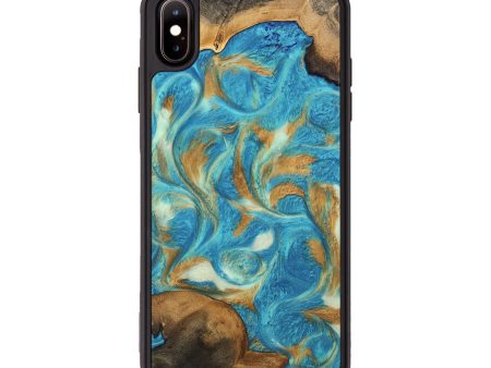 iPhone Xs Max Wood Phone Case - Ava (Teal & Gold, 747427) Online Hot Sale