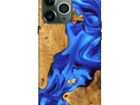 iPhone 13 Pro Max Wood Live Edge Phone Case - Luann (Blue, 747481) Discount