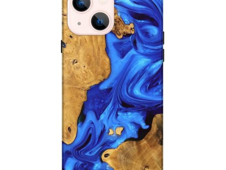 iPhone 14 Plus Wood Live Edge Phone Case - Luann (Blue, 747481) For Sale