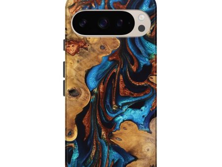 Pixel 9 Wood Live Edge Phone Case - Sharyn (Teal & Gold, 747494) For Discount