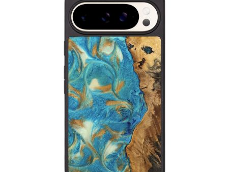 Pixel 9 Pro XL Wood Phone Case - Hana (Teal & Gold, 747426) Online Hot Sale