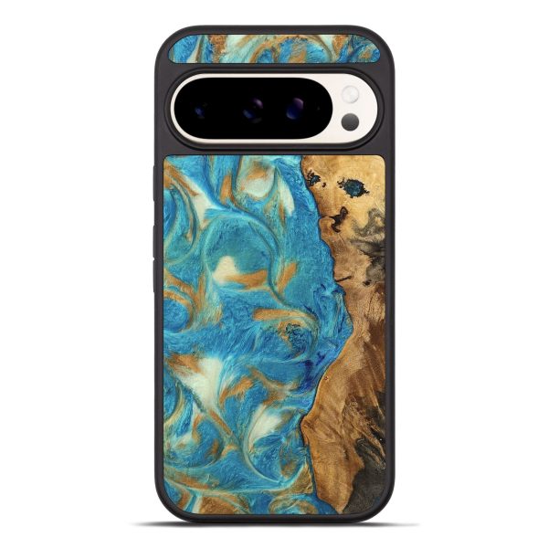 Pixel 9 Pro XL Wood Phone Case - Hana (Teal & Gold, 747426) Online Hot Sale