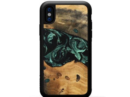 iPhone Xs Wood Phone Case - Isis (Green, 747433) Supply