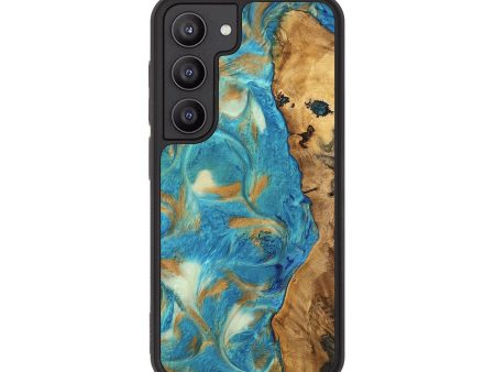 Galaxy S23 Wood Phone Case - Hana (Teal & Gold, 747426) Fashion