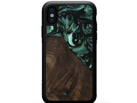 iPhone Xs Wood Phone Case - Brittny (Green, 747416) Sale