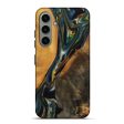 Galaxy S24 Plus Wood Live Edge Phone Case - Karly (Teal & Gold, 747502) Online now