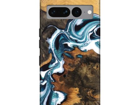 Pixel 7 Pro Wood Live Edge Phone Case - Vaughn (Blue, 747493) Cheap