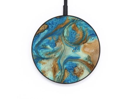 Circle Wood Wireless Charger - Milani (Teal & Gold, 747441) Online Sale