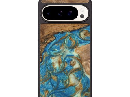 Pixel 9 Wood Phone Case - Milani (Teal & Gold, 747441) For Discount