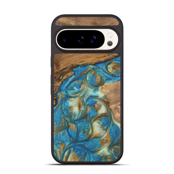 Pixel 9 Wood Phone Case - Milani (Teal & Gold, 747441) For Discount