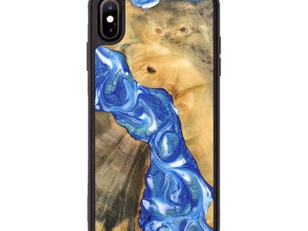 iPhone Xs Max Wood Phone Case - Gene (Blue, 747458) on Sale