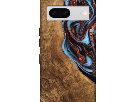 Pixel 7 Wood Live Edge Phone Case - Kenya (Teal & Gold, 747495) Cheap