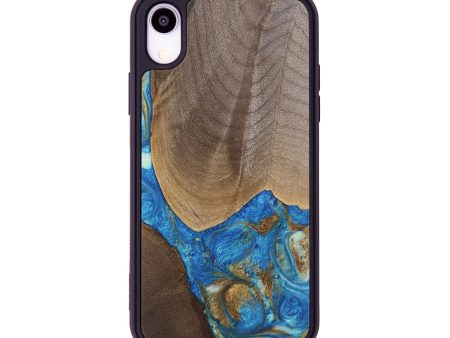 iPhone Xr Wood Phone Case - Eldora (Teal & Gold, 747439) For Discount