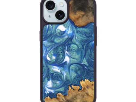 iPhone 15 Wood Phone Case - Lum (Blue, 747459) For Discount