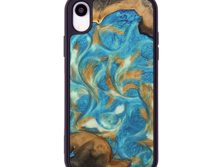 iPhone Xr Wood Phone Case - Ava (Teal & Gold, 747427) For Discount