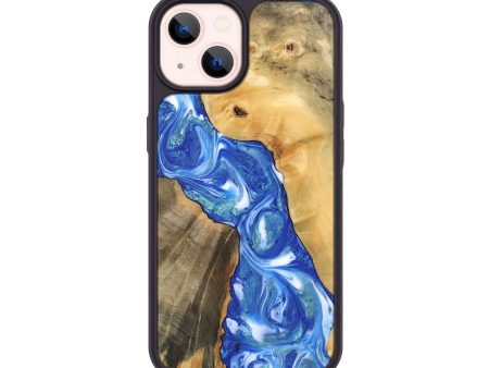 iPhone 14 Wood Phone Case - Gene (Blue, 747458) For Discount