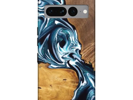 Pixel 7 Pro Wood Live Edge Phone Case - Cecelia (Blue, 747507) Discount