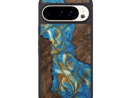 Pixel 9 Wood Phone Case - Corey (Teal & Gold, 747444) Fashion