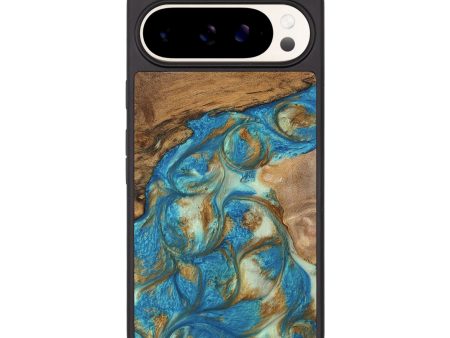 Pixel 9 Pro XL Wood Phone Case - Milani (Teal & Gold, 747441) For Discount