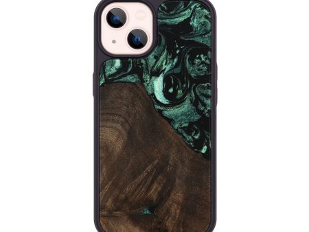 iPhone 14 Wood Phone Case - Brittny (Green, 747416) Fashion