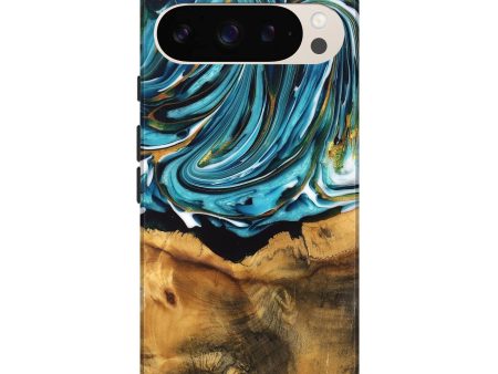 Pixel 9 Pro XL Wood Live Edge Phone Case - William (Teal & Gold, 747509) Supply