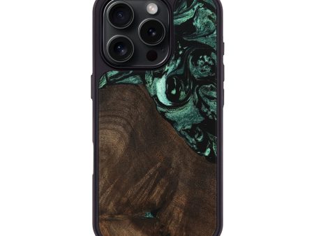 iPhone 16 Pro Wood Phone Case - Brittny (Green, 747416) For Sale