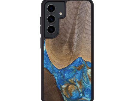 Galaxy S24 Wood Phone Case - Eldora (Teal & Gold, 747439) Online Sale