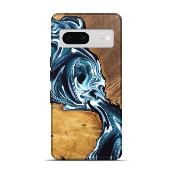 Pixel 7 Wood Live Edge Phone Case - Cecelia (Blue, 747507) For Sale