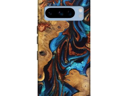 Pixel 8 Pro Wood Live Edge Phone Case - Sharyn (Teal & Gold, 747494) Online