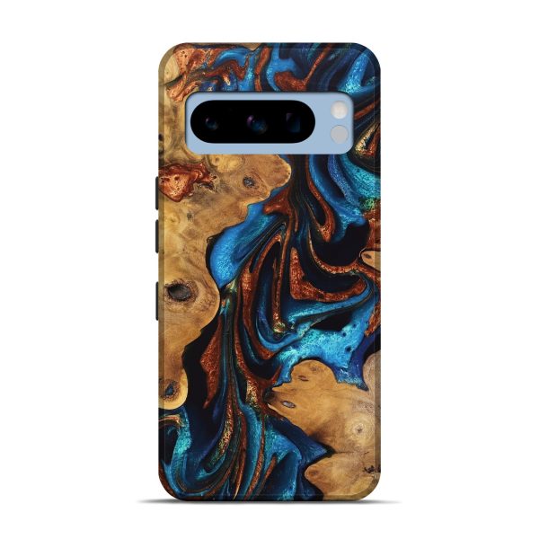 Pixel 8 Pro Wood Live Edge Phone Case - Sharyn (Teal & Gold, 747494) Online