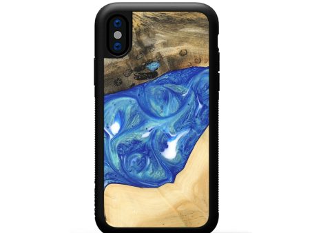 iPhone Xs Wood Phone Case - Miles (Blue, 747446) Discount