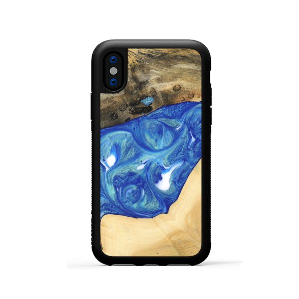 iPhone Xs Wood Phone Case - Miles (Blue, 747446) Discount