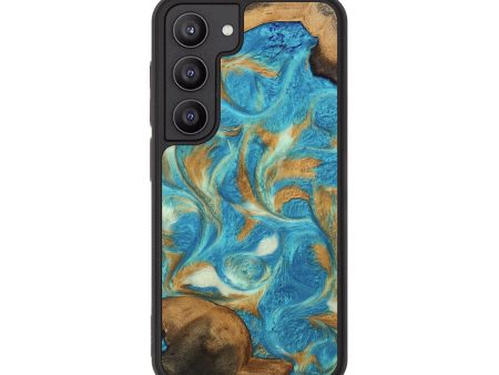 Galaxy S23 Wood Phone Case - Ava (Teal & Gold, 747427) Online Hot Sale