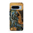 Pixel 8 Pro Wood Live Edge Phone Case - Lynda (Teal & Gold, 747503) For Sale