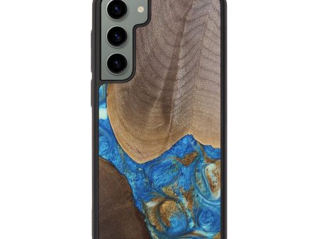 Galaxy S23 Plus Wood Phone Case - Eldora (Teal & Gold, 747439) For Cheap