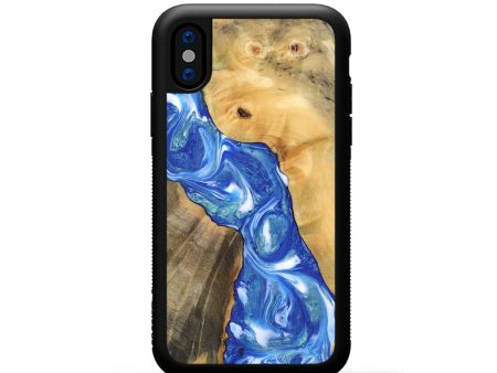 iPhone Xs Wood Phone Case - Gene (Blue, 747458) Online Sale