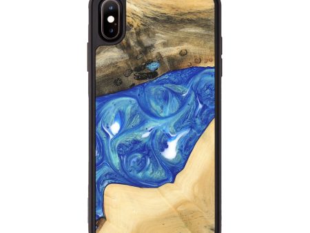 iPhone Xs Max Wood Phone Case - Miles (Blue, 747446) on Sale